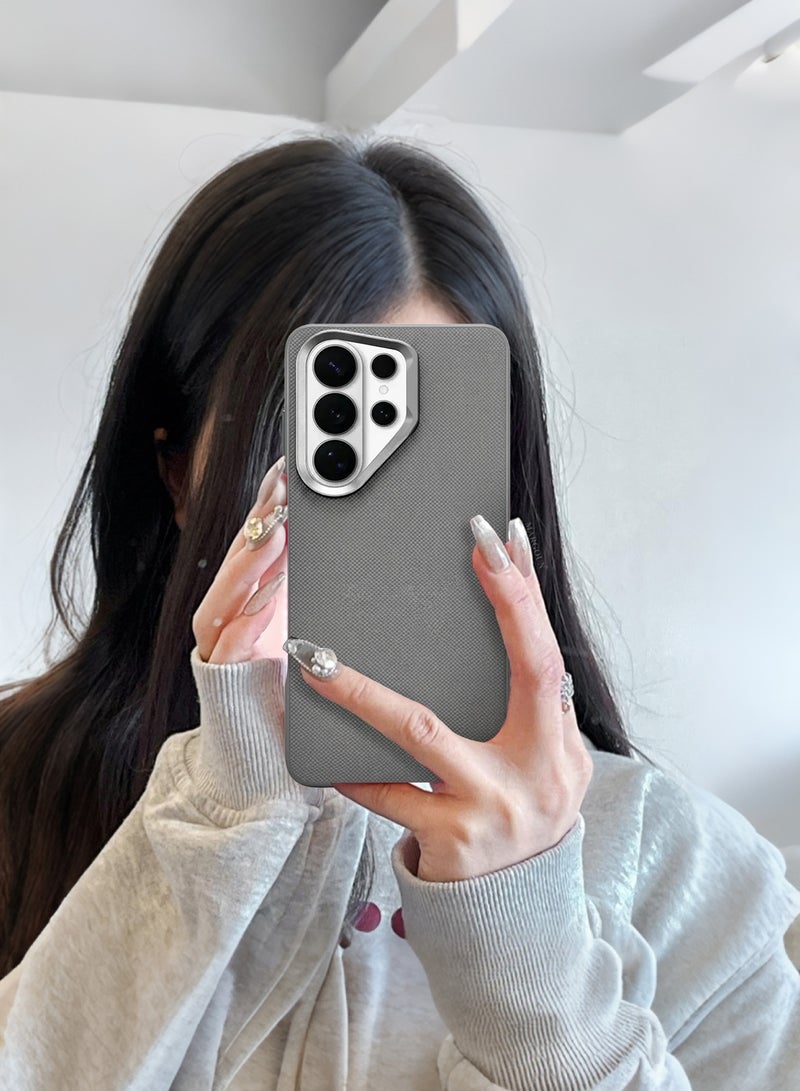 CATANES Samsung Galaxy S26 Ultra 2 Pack Vegan Leather Case - 1 Cover with 1 Privacy Screen Protector  Slim Fit - Raised Edges for Camera and Screen Protection - Grey - Image 5